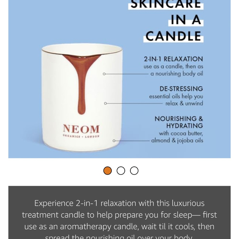 NEW ๐ NEOM Wellbeing Perfect Night's Sleep Skin Treatment Body Oil Candle - Picture 4 of 4